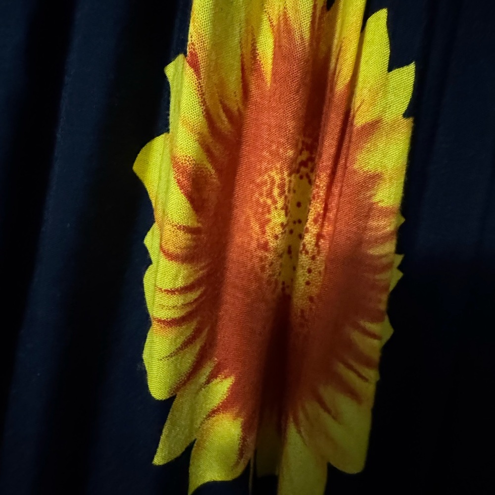Just from Bali Sunflower Maxi Dress One Size 100% Rayon Boho Floral - Picture 7 of 8
